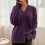 Women's Fall Cardigan Sweater Purple M 2