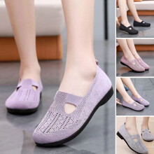 Walking Shoes Hollow Out Anti-skid Slip-on Flat Mesh Casual