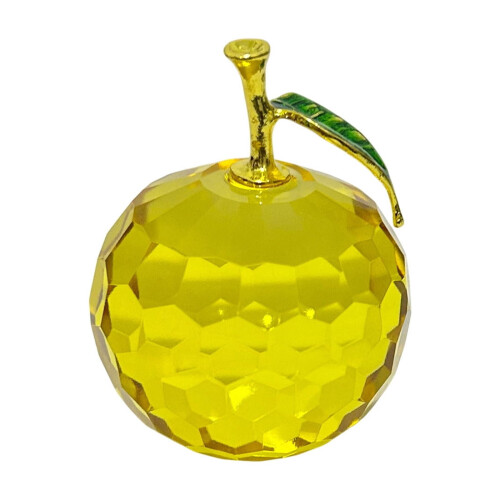 Glass Apple Ornament Faceted Crystal Design 1