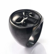 Punisher Skull Ring Stainless Steel Size 7-13 Black