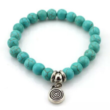 925 Silver Tibetan Turquoise Open Bangle Bracelet 1 Piece