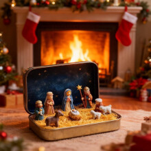 Mini Christmas Nativity Set Resin Holy Family 1 Set