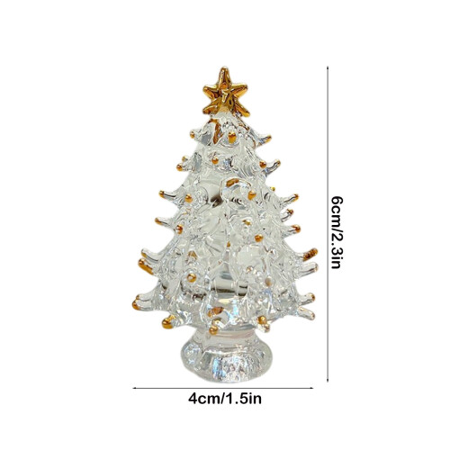 Glass Christmas Tree Figurine Crystal Decor 1 Piece 2