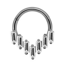 Titanium Micro Cubic Zirconia Nose Hoop Ring 1 Pc