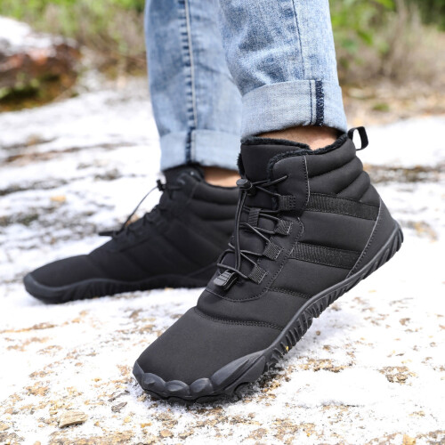 Women's Snow Boots Black Size 8 Square Toe Zip 1