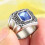 Stainless Steel Gothic Punk Ring with Blue Zirconia Silver 4