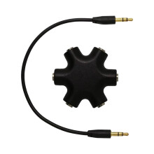 5-Port 3.5mm Music Splitter Adapter for Headphones and