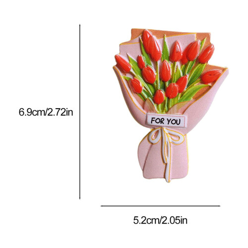 3D Flower Bouquet Fridge Magnets Decorative Set 2