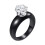 Women's Ceramic Wedding Band with Black Cubic Zirconia 1