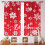 Christmas Curtains Red White Floral Snowflakes 2 Panel 5