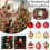 Christmas Tree Balls Red Gold Plastic 1.57 Inch 8