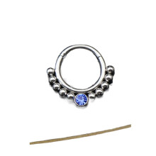 Titanium Micro Cubic Zirconia Nose Hoop Ring 1 Pc