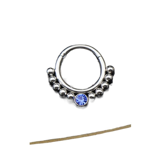 Titanium Micro Cubic Zirconia Nose Hoop Ring 1 Pc