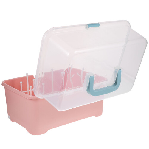 MUSEYA baby bottle organizer pink PP storage box 1 set 2