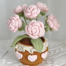Handmade Crochet Tulip Bouquet in Pot Purple 1 piece