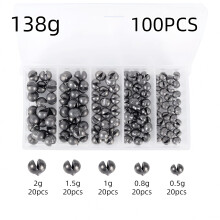 Round Split Shot Fishing Weights Set 100 pcs 138g