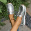 Women's Silver Slip-On Loafers Metallic PU Leather Flat 8