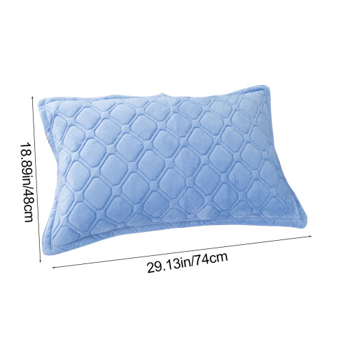 Sky Blue Cotton Quilted Pillow Case Standard Size 1 Pc 2