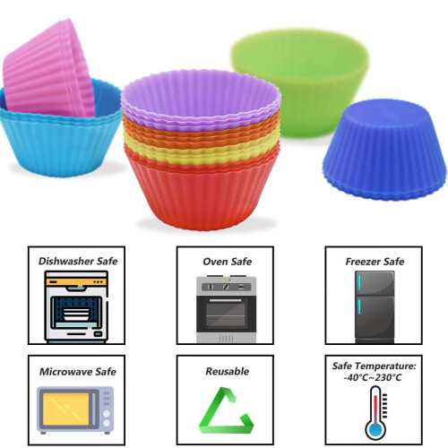 Mini Silicone Cupcake Liners Reusable 24-Pack 1