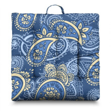 Meditation Cushion Paisley Pattern Boho Square 22 x 22