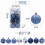 Christmas Ball Ornaments Blue Silver Glitter 8 pcs 3