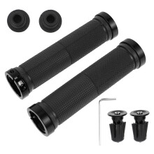 Mountain Bike Grips ABS Black with Lock Ring 1 Set