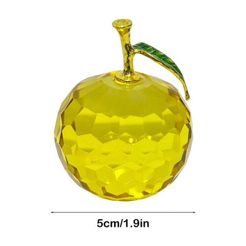 Glass Apple Ornament Faceted Crystal Design 2