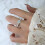Women's 925 Sterling Silver Peony Thumb Ring with Cubic 7