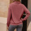 Women's Quarter-Zip Pullover Sweatshirt Long Sleeve Red M 5