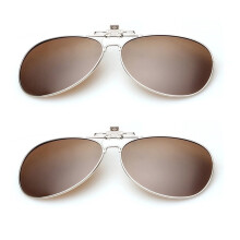TOP-MAX Polarized Clip-On Sunglasses UV400 Brown 2pcs