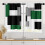 Green Kitchen Curtains Dark Grey White Abstract Geometric 1