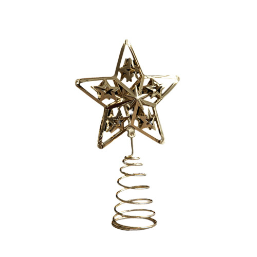 Gold Pentagram Tree Topper Metal Decoration 1pc