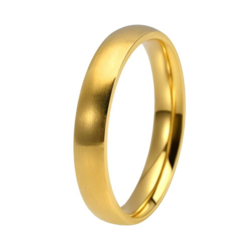 Stainless Steel Arc Ring Gold 4MM Size 7