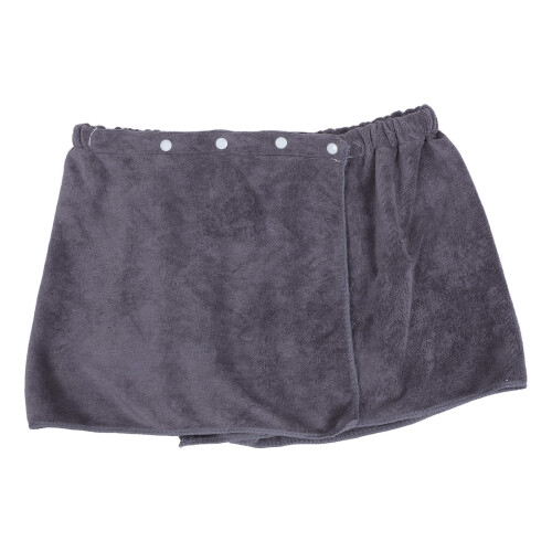 Men's Fleece Bath Towel Wrap Grey 1 Piece