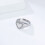 Stainless Steel Zirconia Heart Ring Silver Size 5 4