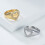 Stainless Steel Zirconia Heart Ring Silver Size 5 5
