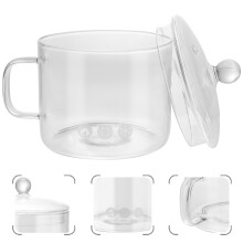 Supvox Glass Saucepan with Lid and Ergonomic Handle