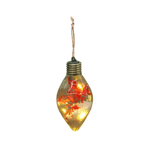 Purple Hydrangea LED Christmas Ornament Glass 1 pc 2