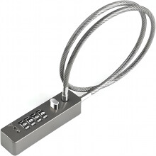Resettable Cable Lock 4-Digit Black Steel Rope 23.6 Inch