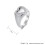 Stainless Steel Zirconia Heart Ring Silver Size 8 2