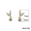 925 Silver Cubic Zirconia Drop Earrings Gold 2