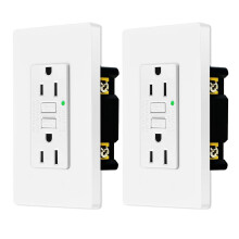 Nineleaf GFCI Outlet 15A White 2-Pack with LED Indicator