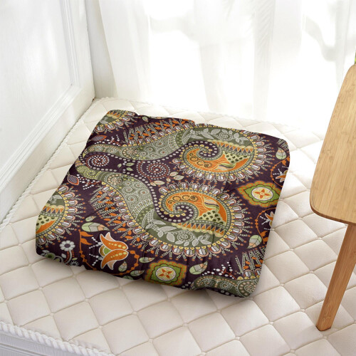 Boho Meditation Cushion Paisley Square 22 x 22 1