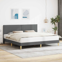 vidaXL Bed Frame with Headboard Dark Grey 180 x 200 cm Fabric