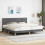 VidaXL vidaXL Bed Frame with Headboard Dark Grey 180 x 200 cm Fabric 1