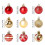 Christmas Tree Balls Red Gold Plastic 1.57 Inch 4