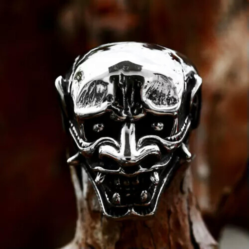 Skull Ring Stainless Steel Men's Gothic Biker Ring Size 7 1