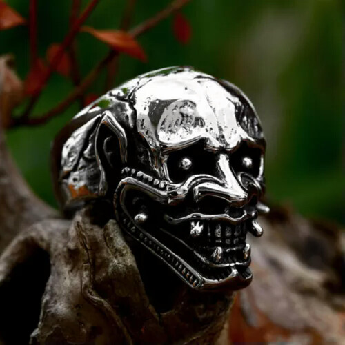 Skull Ring Stainless Steel Men's Gothic Biker Ring Size 7 2