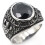 Texas 1876 University Ring Stainless Steel Black Agate 2