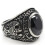 Texas 1876 University Ring Stainless Steel Black Agate 3
